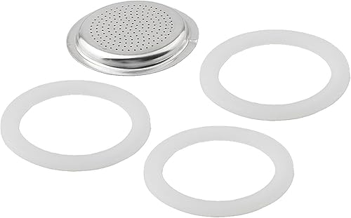 Feegow Lot de 4 joints en silicone et filtre en aluminium pour cafetière, machines à expresso (12 tasses) - Nail Gallerys