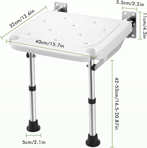Chaise de bain de douche, siège de douche pliable, hauteur réglable sur 5 niveaux, tabouret de bain antidérapant, tabouret de salle de bain pour adultes, personnes âgées et handicapées - Nail Gallerys
