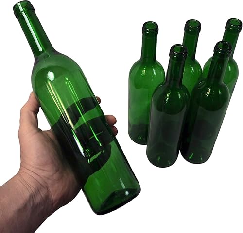 Destillatio Lot de 6 Bouteilles en Verre vides pour vin Rouge - 75 cl - Nail Gallerys