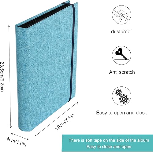 Ksvaye Albums Photos 200 Pochettes Petit Album Photo 10 x 15 cm Tissu Lin Couverture Vintage Album Photo Vide 50 Pages Grande Capacité pour Mariage Famille Bébé Voyage (235x190mm, Bleu) - Nail Gallerys