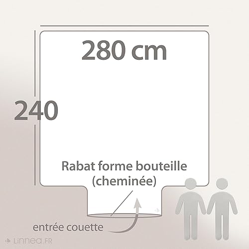 Linnea Housse de Couette uni 280x240 cm 100% Coton Alto Manhattan - Nail Gallerys