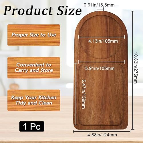 GORGECRAFT Burlywood Plateau de Service à Thé en Bois en Forme D'Arche pour Moulin à Sel et à Poivre en Bois Plateau de Service à Condiments en Bambou Repose Broyeur pour 2 Moulin Accessoires - Nail Gallerys