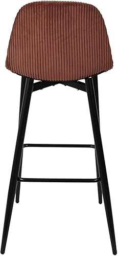 HOME DECO FACTORY, HD0284, Lot de 2 Chaises de Bar Cotele Scott Terra M2, Softness, Mobilier, Assise, Tabouret et Chaise de Bar, 46,5x100,5x49,5 cm, Hauteur Assise 70,5 cm, Terracotta Noir - Nail Gallerys