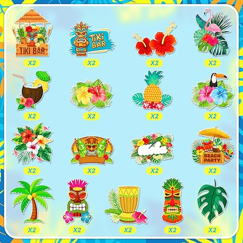 Leesgel 74 Pièces Décorations Spirale Hawaïennes, Flamant Rose Décorations d'Été pour Fête Hawaïenne, Décorations pour Anniversaire Tropical - Nail Gallerys