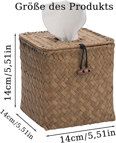 Boîte à Mouchoirs Tissée, 2 Pièces Boîte à Mouchoirs en Rotin, Oîte Rectangulaire en Forme d'herbe de Mer pour la Maison, Salles de Bains, Salons, Bureaux et Salles à Manger, Frotter Le Blanc - Nail Gallerys