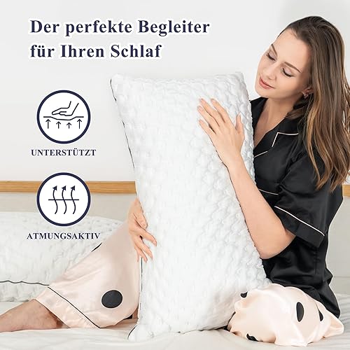 BedStory Coussin en mousse à mémoire de forme, réglable en hauteur 42 x 70 cm, coussin en mousse à mémoire de forme, certifié Öko-Tex pour dormir sur le dos et sur le côté, housse lavable - Nail Gallerys