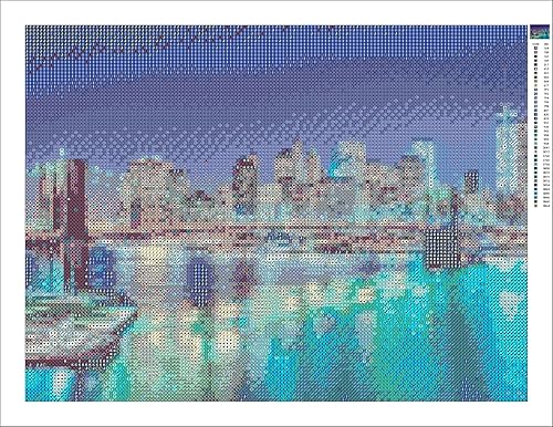 YSCOLOR Diamond Painting Diamant Broderie New York Skyline Diamant Mosaïque Diy Diamant Peinture Perceuse Ronde Strass Collé Complet Artisanat 30X40cm - Nail Gallerys