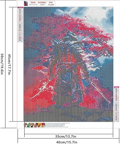 SHEGZHUC Diamond Painting Samouraï 40 x 50 cm - Cerisier Japon Paysage Fleur de Cerisier - Art Broderie Point de Croix Images Cadeau Décoration - Nail Gallerys