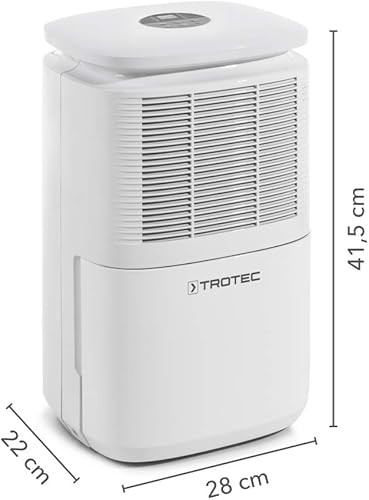TROTEC TTK 30 E Déshumidificateur d'air, Déshumidificateur Electrique, Déshumidificateur Portable, Absorbeur d'humidité, Déshumidification Max. 12 l/j, pour 15 m² Max., Hygrostat intégré - Nail Gallerys