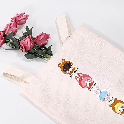 MYSOMY K-pop Boy Group TXT Sac fourre-tout TXT Moa Sac fourre-tout pour fans de K-pop Lover Sac fourre-tout K-pop Cadeau pour amateur de musique K-Pop Merchandising - Nail Gallerys