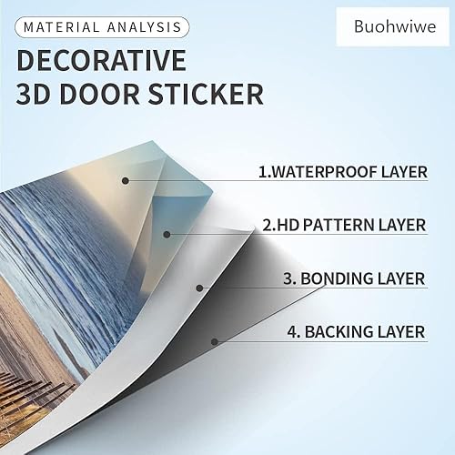 Sticker Porte Style Chinois Papier Peint Porte Paysage Bambou 3D Stickers de Porte Trompe l'Oeil Autocollant de Décoration pour Porte Mural Salon Chambre Poster Porte 85x200 cm 7408m - Nail Gallerys