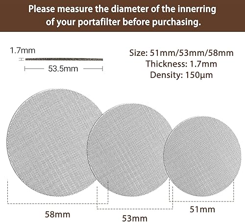 Filtre à café expresso,Passoire à expresso réutilisable en acier de 58 mm d'épaisseur de 1,7 mm d'épaisseur de 150 μm pour filtre à café de barista - Nail Gallerys