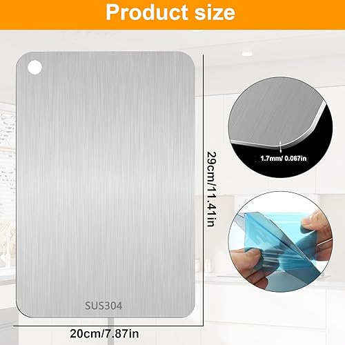 Planche De à Decouper Inox Planche à Découper En Métal Épais Planche a Decouper Double Face De Qualité Alimentaire Planche à Découper En Acier Inoxydable Pour Viande,Fruits Et Légumes. - Nail Gallerys