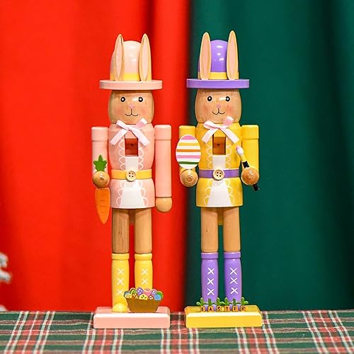 Générique Décorations de Pâques, 30 cm Figurine Casse Noisette Lapin, Lapin de Paques Decoration, Centre de Table pour Printemps Fête Maison - Nail Gallerys