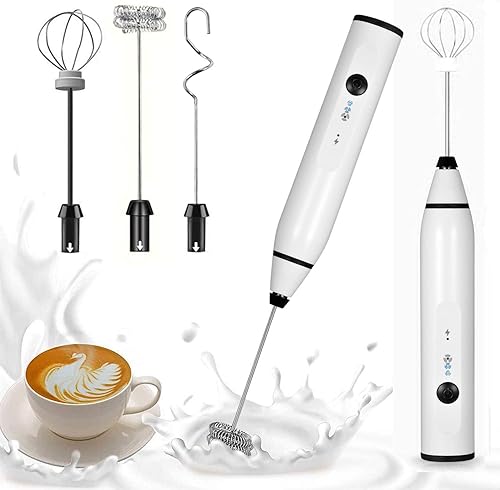 Mousseur à lait électrique | Fouet émulsionneur à Lait USB | Mousseurs à lait à main Rechargeable par USB pour Café Latte Cappuccino - Nail Gallerys