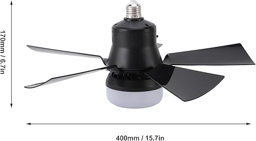 Ventilateur de Plafond à Douille, Ventilateurs de Plafond avec Lumières et Télécommande, 3 Vitesses de Vent, Petit Ventilateur de Plafond à intensité Variable avec Minuterie pour - Nail Gallerys