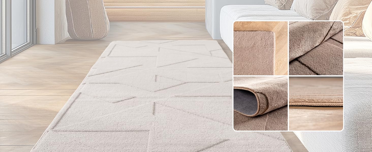 Tapis moderne, tapis de salon, tapis moelleux, lavable, décoration, tapis d'intérieur