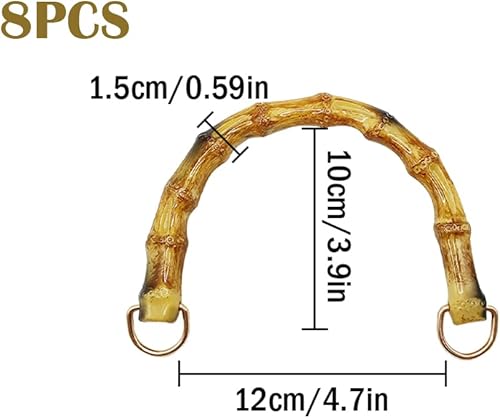 Hitopin 8 Pièces Poignée de Sac en Bambou, Poignées de Sac à Main en Bambou, Anses pour Sac Au Crochet de Bambou, Poignée pour Sac à Main en U, pour Accessoires de Sac DIY, Article D'artisanat - Nail Gallerys
