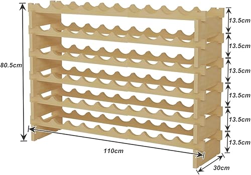 DlandHome Casier à Vin de 6 Niveaux pour 60 Bouteilles Etagère à Vin Casier à Bouteille Modulable Range-Bouteilles en Bois 100 x 30 x 81 cm - Nail Gallerys
