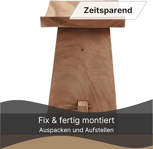 Design Tabouret FINCA | en Bois, Marron | Chaise en Bois de Teck - Nail Gallerys