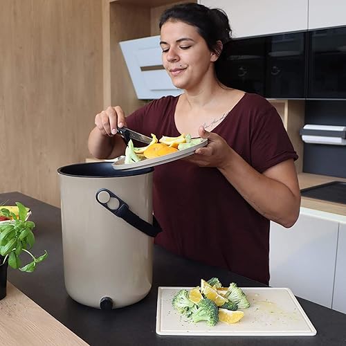 skaza Exceeding Expectations. Bokashi Organko 2 (9.6 L) | Primé Composteur de Cuisine en Plastique Recyclé | avec Activateur de Fermentation 1 kg (Cappuccino) - Nail Gallerys