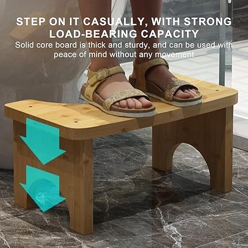 Mafagwre Tabouret De WC pour Adultes, Tabouret De Toilette en Bois, Marches De Toilette en Bois Physiologique, Toilette Squatty Bois, Tabouret Toilette pour Adultes, Repose Pied Toilette (A) - Nail Gallerys