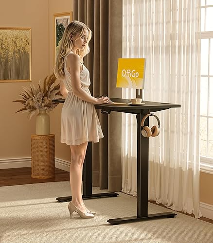 OffiGo Bureau Assis Debout électrique, 120cm Bureau Electrique, Ergonomiqu Table avec 3 Fonction Mémoire, Standing Desk pour la Chambre et Le Travail, Blanc - Nail Gallerys