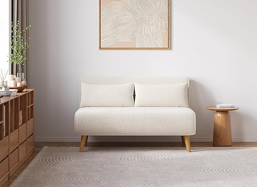 DecoInParis Banquette Convertible 2 Places en Tissu Effet Peau de Mouton Tonka - Nail Gallerys