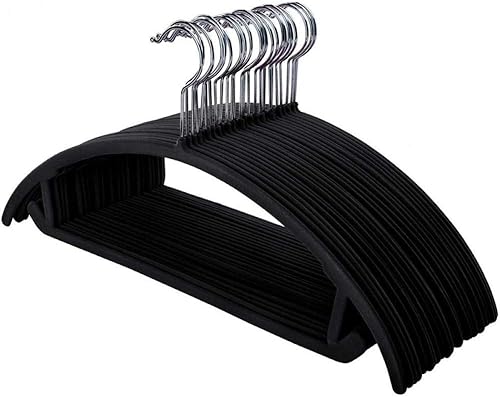 XBCDX Cintre Premium Velvet (Paquet de 10) Heavyduty - Combinaison antidérapante sans épaule, Crochets chromés, vêtements Peu encombrants, arrondis pour Manteau, Pull, Vestes, Pantalons, Chemises - Nail Gallerys