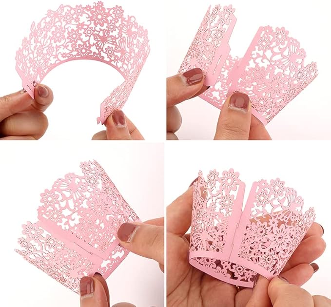 Lot de 50 caissettes en dentelle découpées au laser pour décoration de Noël, mariage, fête d'anniversaire, blanc - Nail Gallerys