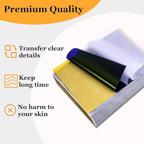 TONBAO 50 Feuilles Tatouage Transfert Papier A4 Taille 4 Couches Tatouage Stencil Papier pour Artistes et Débutants - Nail Gallerys