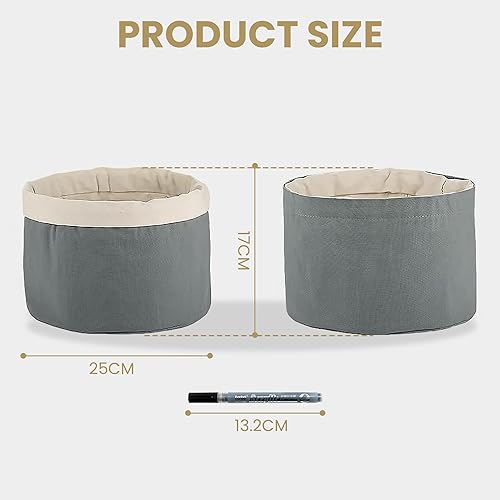 Shiawase Corbeille à Pain avec Cordon de Serrage, Panier à Pain en lin Mélangé, Livré avec un Marqueur, Panier à Pain Réversible, Sac à Pain 100% Coton, Anti-retournement - Nail Gallerys