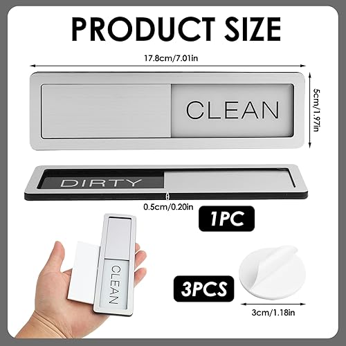 Aimant pour Lave Vaisselle Dirty Clean,Dishwasher Magnet Clean Dirty Sign,Indicateur Clean Dirty avec Fonction Coulissante, Résistant Aux Rayures, Dirty Clean Sign Dishwasher pour Réfrigérateur - Nail Gallerys