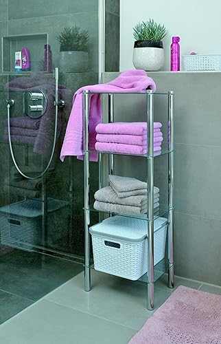 Kela 18100 étagère salle de bain, verre de sécurité et métal chromé, 3 étages, 40 x 30 x 76 cm, 'Lars' - Nail Gallerys