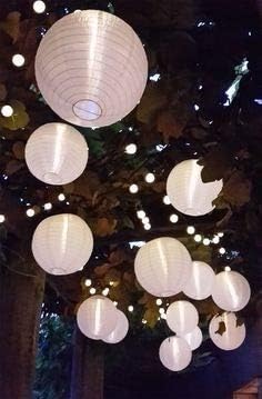 Lampion Blanc de Nylon 35 cm - Nail Gallerys