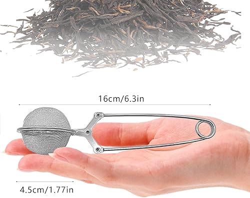 Dazkzooy 2x Pinces à thé - infuseur à thé en acier inoxydable en forme de boule - passoires à thé pour le thé en vrac (2 pièces - Ø 4,5 cm) idéal pour une infusion parfaite à la maison - Nail Gallerys