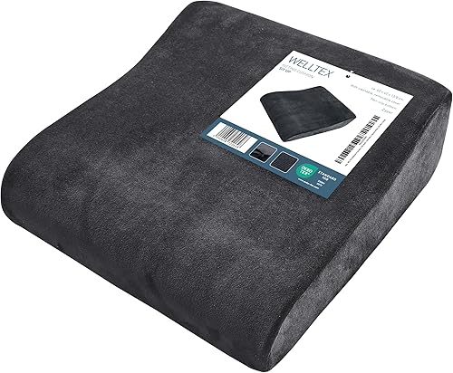 WELLTEX Coussin biseauté noir | Rehausseur pratique pour personnes âgées ou rehausseur de chaise pour enfants | Housse lavable et amovible | Dessous antidérapant | Fermeture éclair | 40 x 40 x 13-8 cm - Nail Gallerys