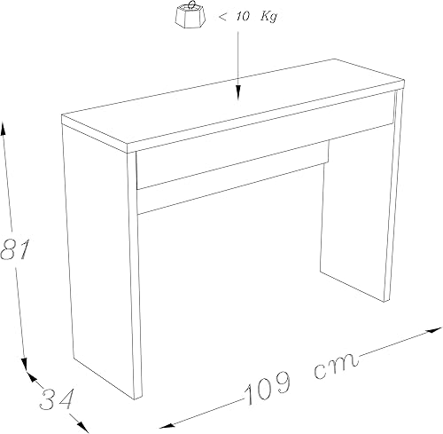 BERLIOZ CREATIONS Arena Console Noir Haute Brillance 109 x 34 x 81 cm - Nail Gallerys