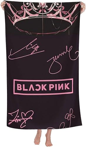YINGD Blackpink Serviettes de plage 132 x 81,3 cm Couverture de bain douce pour la natation, la salle de sport, taille S pour voyage, natation, gris - Nail Gallerys
