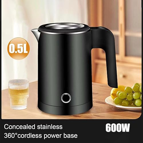 Bouilloire électrique de 0,5 litre 600 W - Arrêt automatique, MOKEKA sans BPA, ébullition rapide (blanc) - Nail Gallerys