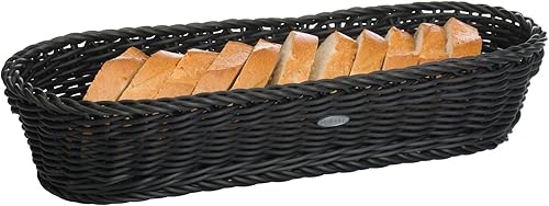 Westmark Panier/Corbeille polyvalent à Baguettes, convient à l'Hôtellerie et à la Restauration, Ovale, env. 40 x 16 x8 cm, Fibres synthétiques, Saleen Edition, Noir, 02051719101 - Nail Gallerys