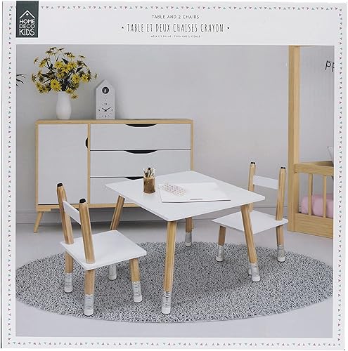 HOME DECO KIDS - Hd6740 - Table et 2 Chaises Crayon Enfant Meuble - Nail Gallerys