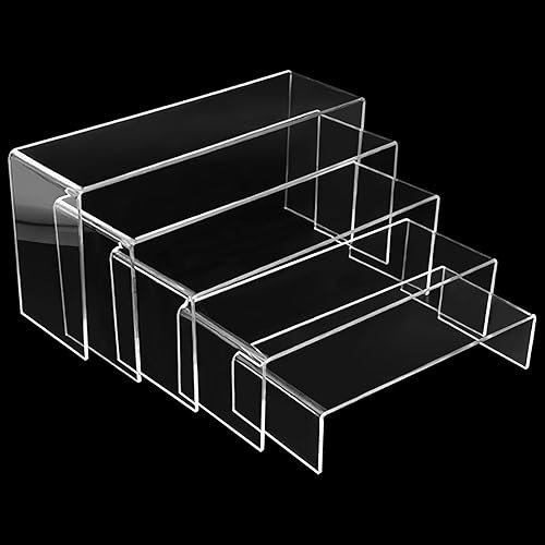 Druuzyl Présentoir Acrylique 5 Niveaux Transparent - Étagère pour Figurines Pops/Collection, Support Vitrine pour Parfums/Maquillage/Cupcakes - Nail Gallerys