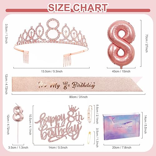 Kit de décorations pour 26e anniversaire en or rose, avec ceinture et diadème, couronne, gâteau d'anniversaire, chiffre 26, ballons en aluminium, bougies, cadeaux pour elle et femme - Nail Gallerys