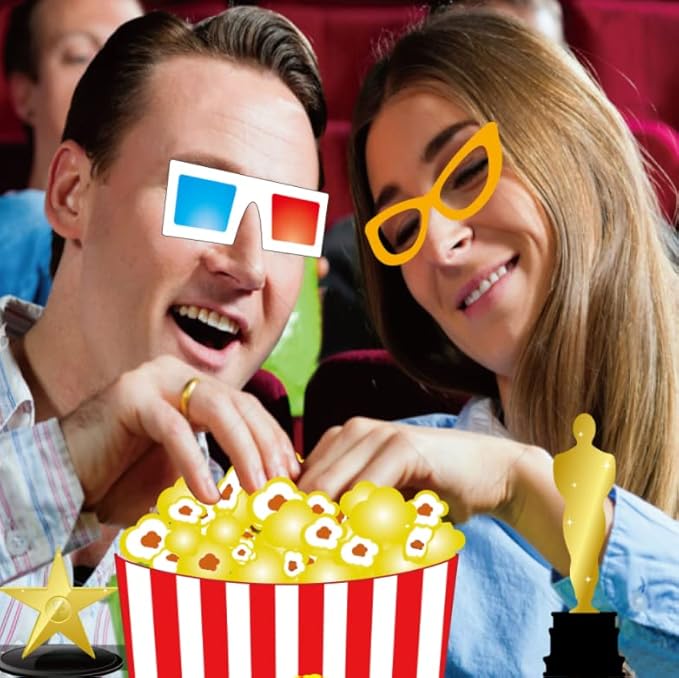 Dusenly Lot de 31 accessoires de photomaton hollywoodien style hollywoodien pour soirée de cinéma, fête d'anniversaire, mariage, enterrement de vie de jeune fille - Nail Gallerys