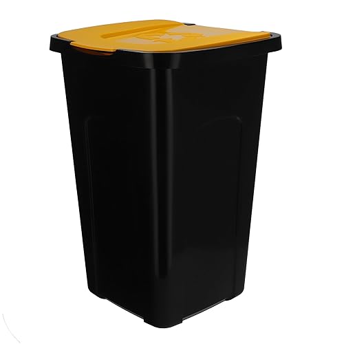Ferala Corbeille de tri,poubelle, Poubelle Sorta 50L, Poubelle plastique jaune - Nail Gallerys