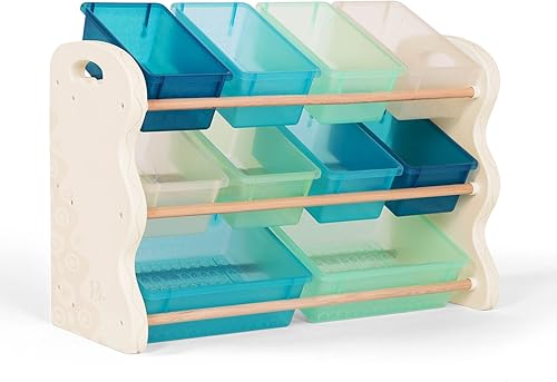 B. Spaces - Totes Tidy - Organizateur de Jouets - Meubles de Rangement pour Les Tout-Petits - avec 10 bacs empilables - Ivoire et Menthe - 3 Ans et + - Nail Gallerys