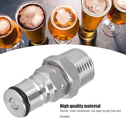 19/32-18 Poteau de Verrouillage à Bille, 1/2 'NPT Filetage Mâle Assemblage de Cloison Boule de Gaz en Acier Inoxydable, Adaptateur de Poteau de Verrouillage pour Corny Keg - Nail Gallerys