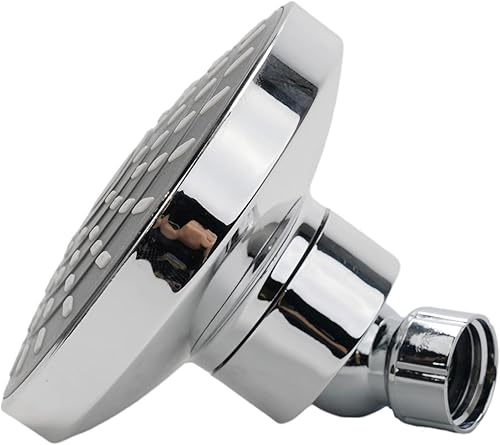 Pomme de douche ronde à effet pluie 9,5 cm réglable fixation murale salle de bain haute pression buse autonettoyante finition chromée installation facile - Nail Gallerys