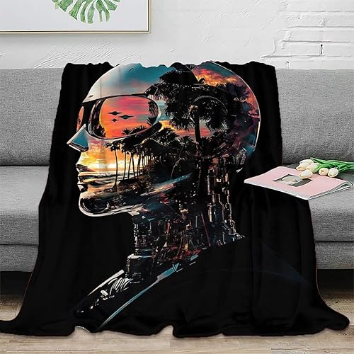 SorEci Imprimée 3D Positano Couvertures en Flanelle Ultra Douce Couverture À Motif Paysage pour Adolescents Et Adultes 80x90inch(200x230cm) - Nail Gallerys